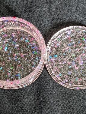 Pink Iridescent Glitter Resin Trinket Container-Zodiac Themed